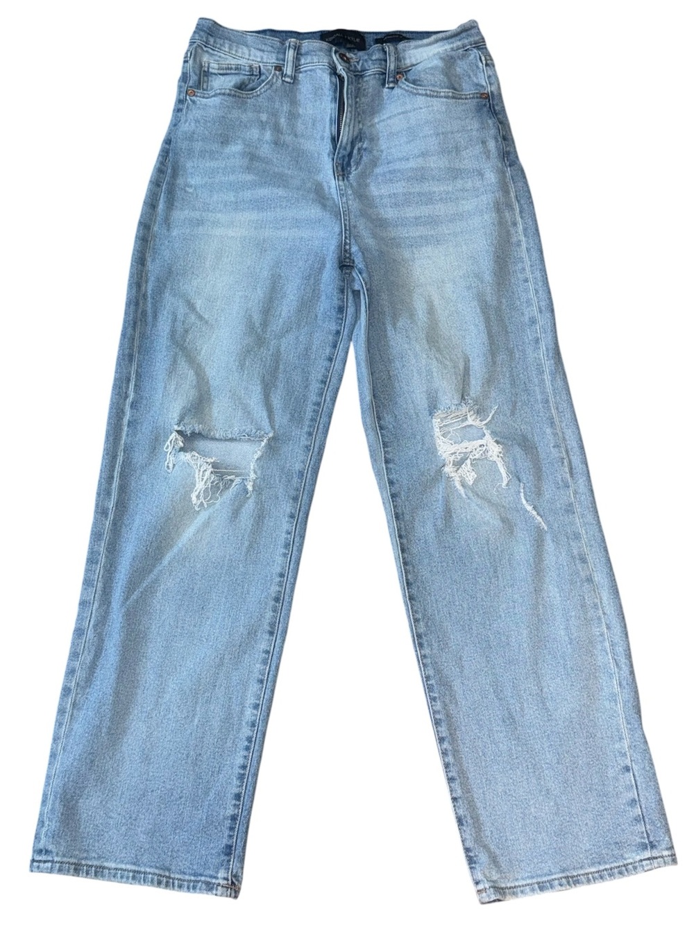 Kendall + Kylie High Rise Skater Jeans Size 5/27 Distressed Wide Leg